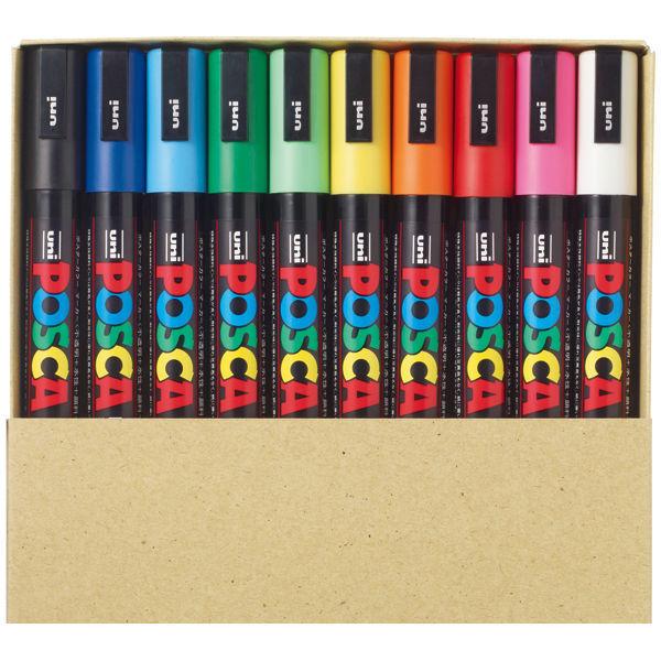 Posca Paint Marker Pen Medium Point (PC-5M) 10 Colors Set Japan Import